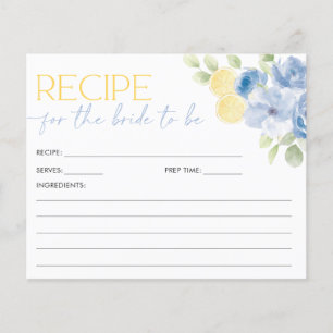 Carte de recette Main Squeeze Bleu Citron Mariage