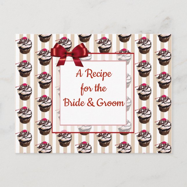 Carte de recette Mariage de cupcake Whimsical Cute (Devant)