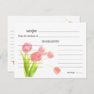 Carte de recette Mariage pour tulipes roses douces