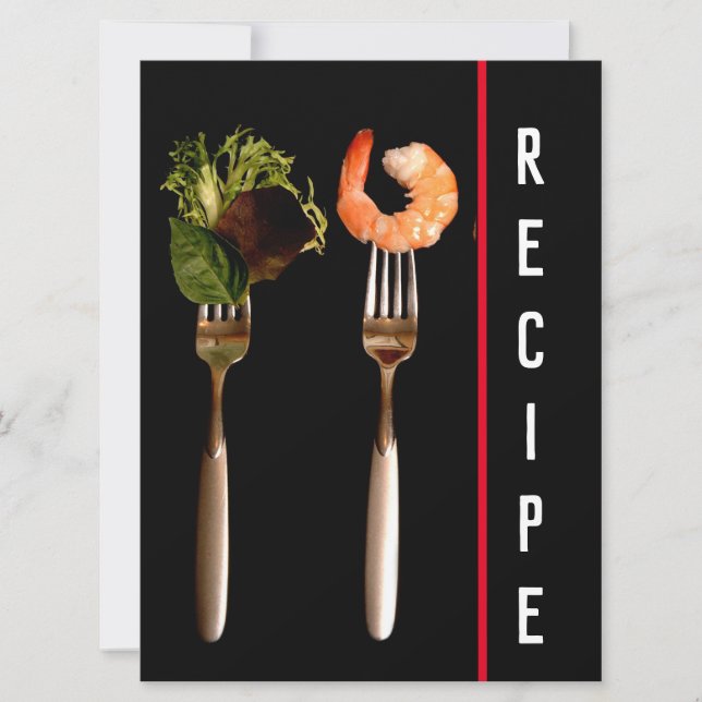 Carte de recette moderne pour la nourriture sur fo (Devant)