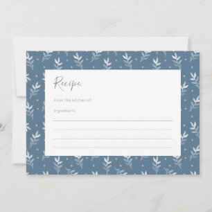 Carte de recette Motif Feuilles et points d'aquare