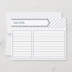 Carte de recette nuptiale Bleu de paon