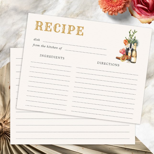 Carte de recette occidentale (Western Recipe Card by Painted Paperie
)