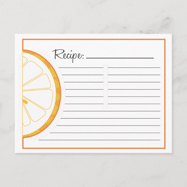 Carte de recette orange (Devant)