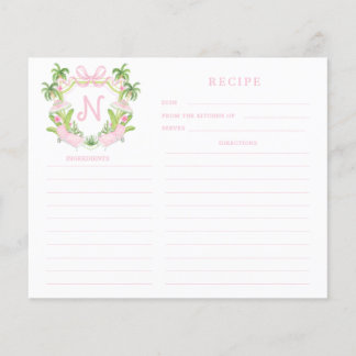 Carte de recette Palm Beach Cabana Crest Monogram