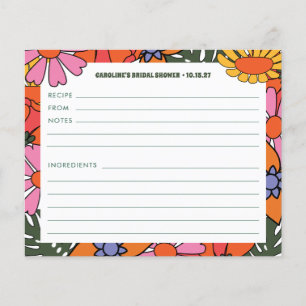 Carte de recette personnalisée Boho Super Floral S