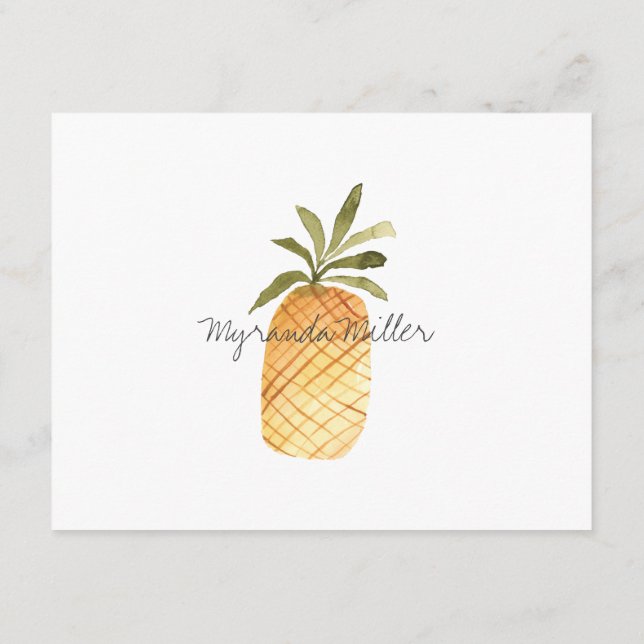 Carte de recette personnalisée Chic Ananas (Dos)