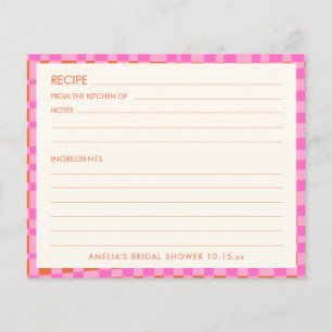 Carte de recette personnalisée pour la douche de m