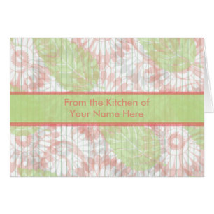Carte de recette personnalisée rose et vert