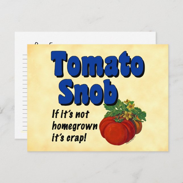 Carte de recette personnalisée Tomato Snob (Devant / Derrière)