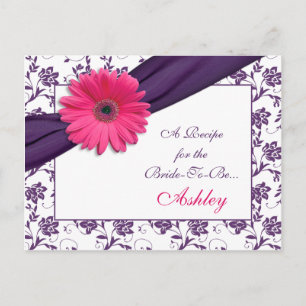 Carte de recette Pink Daisy Purple Damask pour la