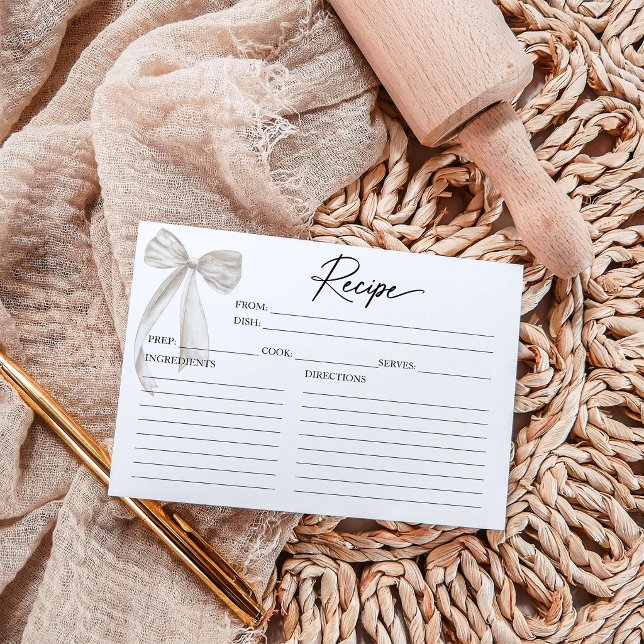 Carte de recette pour la douche de mariée au ruban (Créateur téléchargé)