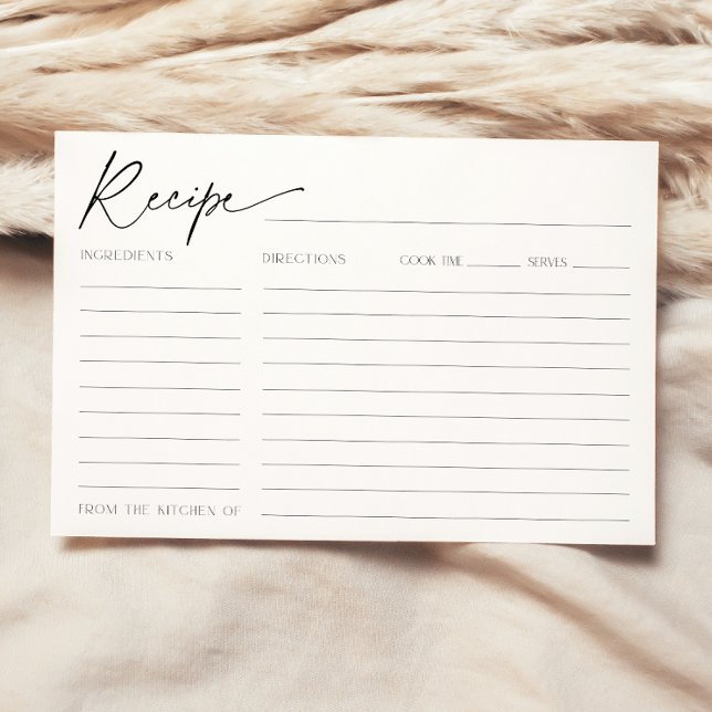 Carte de recette pour la Fête des mariées minimale (Créateur téléchargé)