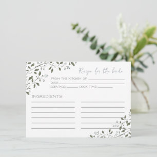 Carte de recette pour la mariée de la Branche Flor