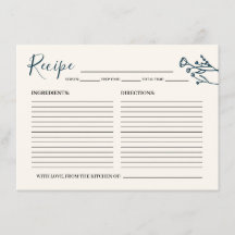 Carte de recette pour la mariée Fleur sauvage rust