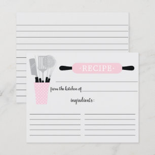 Carte de recette pour les outils de cuisine de la