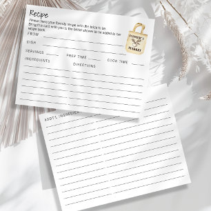 Carte de recette pour mariée du marché des fermier