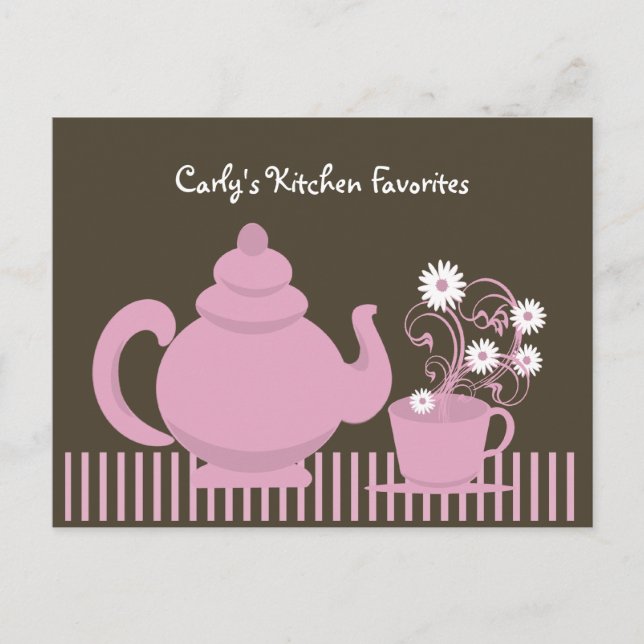 Carte de recette pour théière et marguerite (Devant)