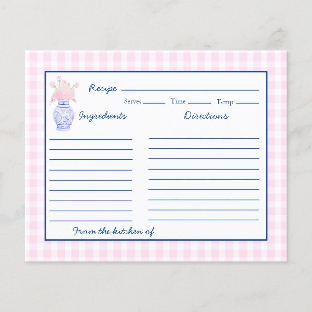 Carte de recette Preppy Grandmillennial Ginger Jar (Devant)