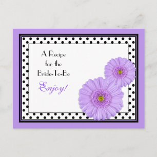 Carte de recette Purple Daisy pour la mariée à êtr