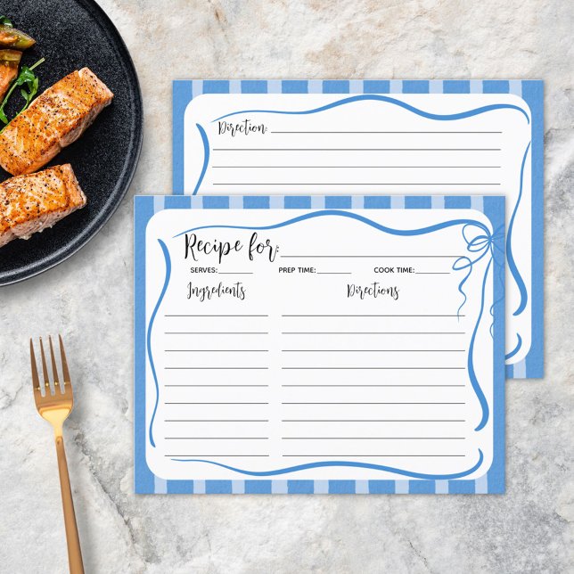 Carte de recette Rayures Bleues et Citrons (In situ)