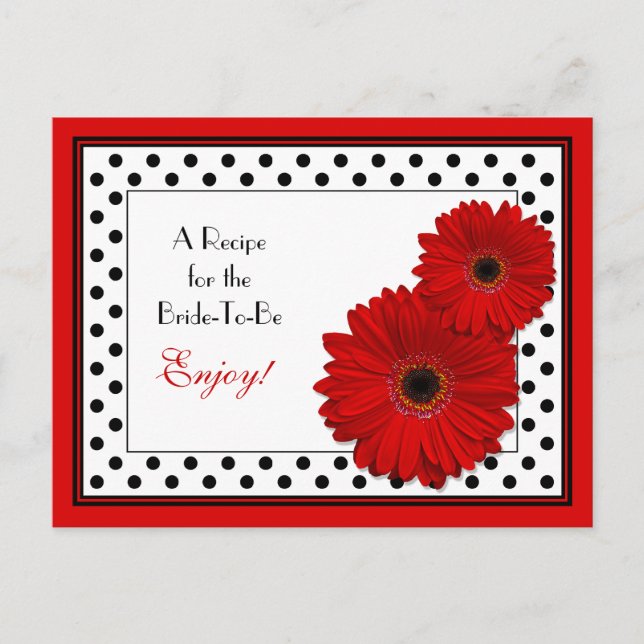 Carte de recette Red Gerbera Daisy pour la mariée  (Devant)