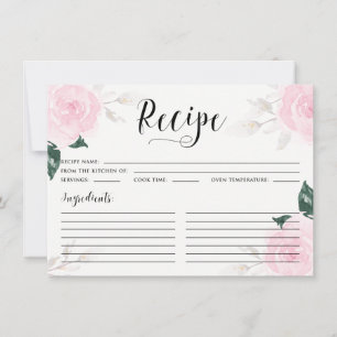 Carte de recette Rose d'aquarelle rose sucrée