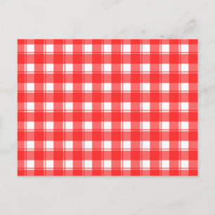 Carte de recette rouge blanc pays plaid