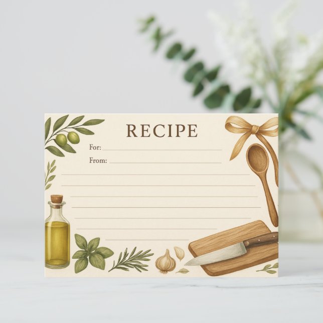 Carte de recette sicilienne (Debout devant)