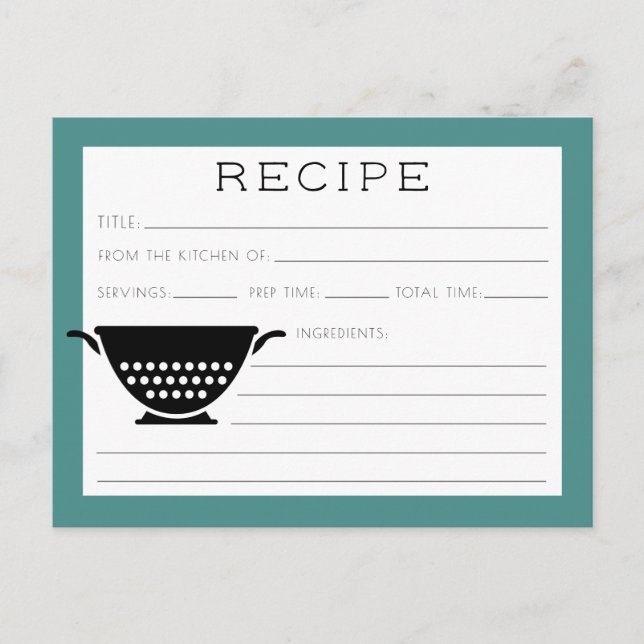 Carte de recette | Simple et moderne (Devant)