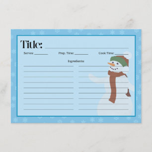 Carte de recette Snowman