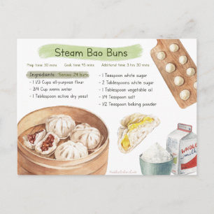 Carte de recette Steam Bao Buns