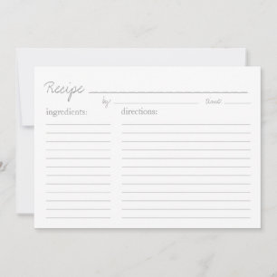 Carte de recette Style de recette - 5x7