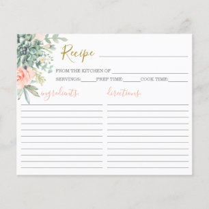 Carte de recette Succulents