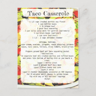 Carte de recette Taco casserole