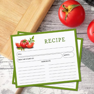 Carte de recette Tomates Kitchen