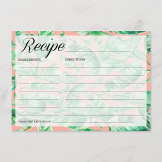 Carte de recette tropicale