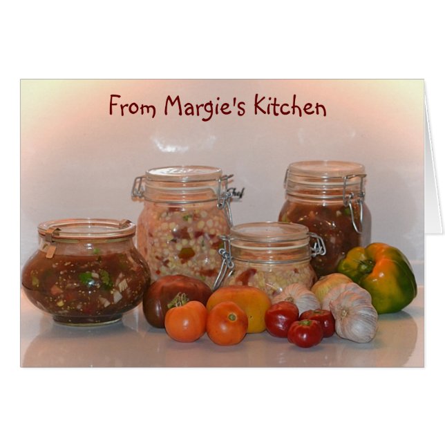 Carte de recette Veggie personnalisable (Devant horizontal)