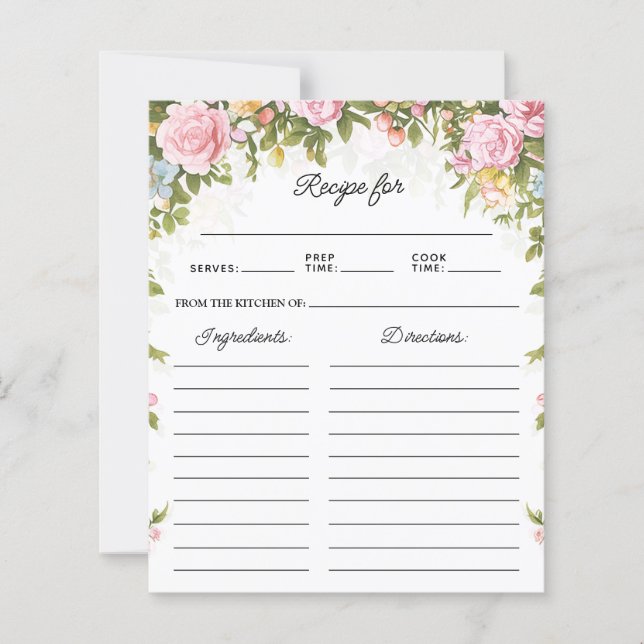 Carte de recette verticale Fête du Thé Floral Vint (Devant)