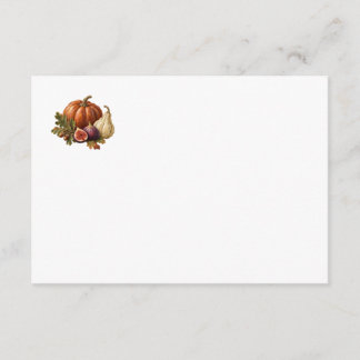 Carte de recette vierge automnale à la citrouille