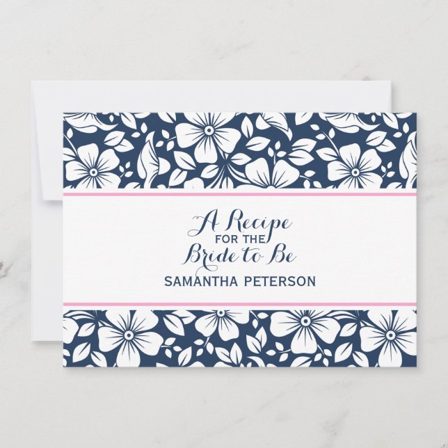 Carte de recette vintage florale (Devant)