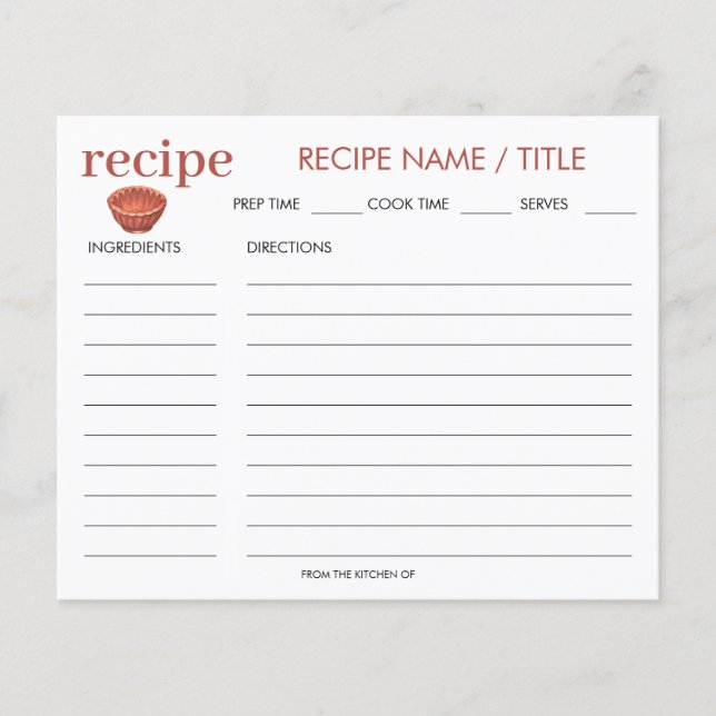 Carte de recette Vintage Jelly Aquarelle (Devant)