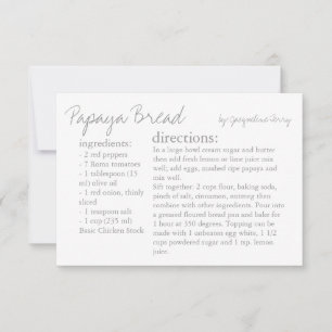 Carte de recette Votre Grey de recette