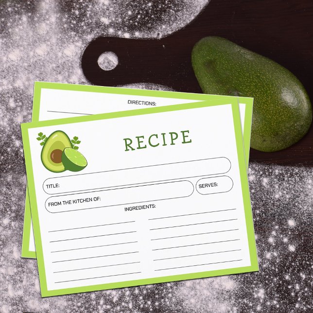 Carte de recettes Avocado et citron, Citrus Kitche (Créateur téléchargé)