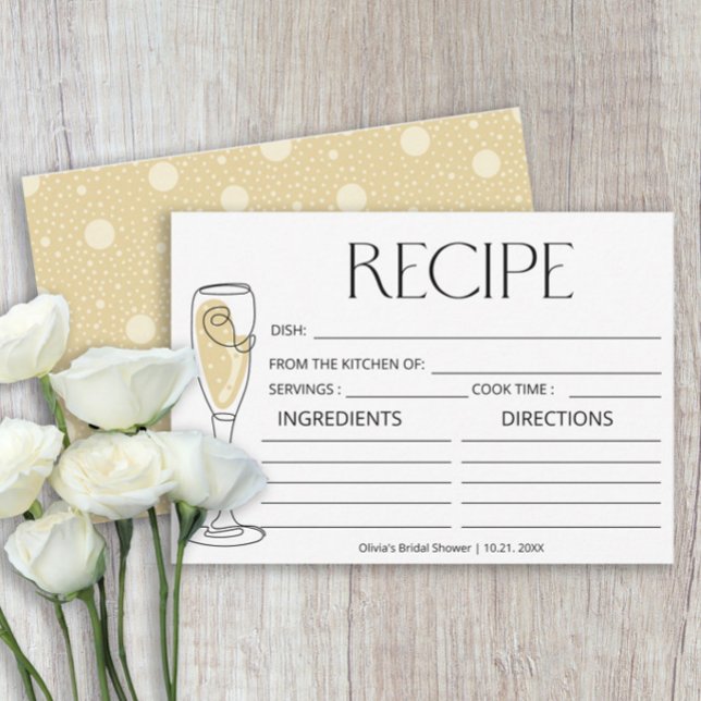 Carte de recettes Brunch et Bubbly Champagne (Créateur téléchargé)
