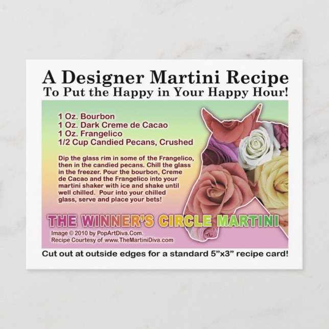 Carte de recettes Circle Horse Race Martini Recett (Devant)