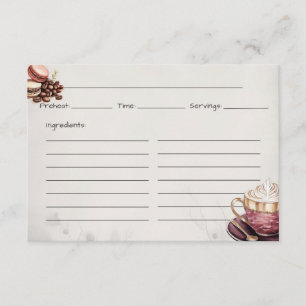 Carte de recettes de base Café Crémeux