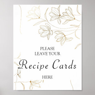 Carte de recettes Gold Flower - affiche