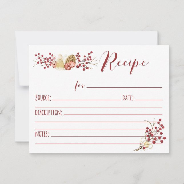 Carte de recettes Nature Berries & Bells Holiday R (Devant)