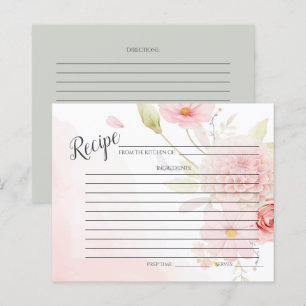 CARTE DE RECETTES Pastel Pink Floral Spray